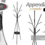 APPENDIABITI ATTACCAPANNI PIANTANA METALLO LEGNO VERTICALE DA TERRA NERO 179 cm