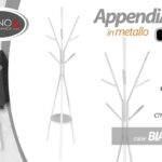 APPENDIABITI ATTACCAPANNI A PIANTANA METALLO VERTICALE DA TERRA GANCI 179 cm