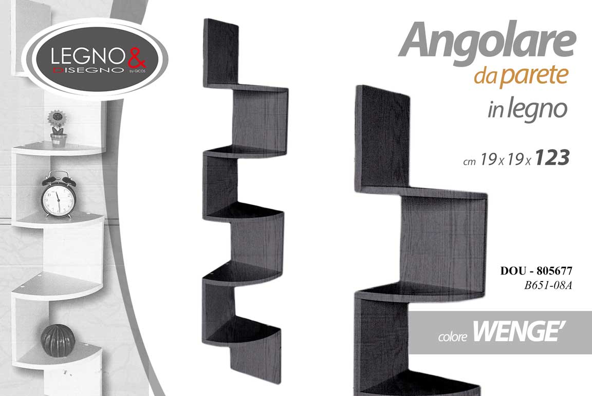 8025569805677 Mensola DA Parete Angolare 5 Ripiani ad Angolo Libreria Scaffale Moderna 123 cm - immagine 1