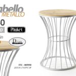 Sgabello Pouf Sedia CASA GIARDINO Poggiapiedi Metallo SEDUTA Legno Sedie Bianco