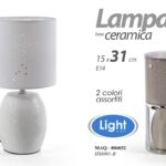 LAMPADA LUMETTO ABAT JOUR CERAMICA DA TAVOLO COMODINO E14 COLOR DESIGN 31*15 cm