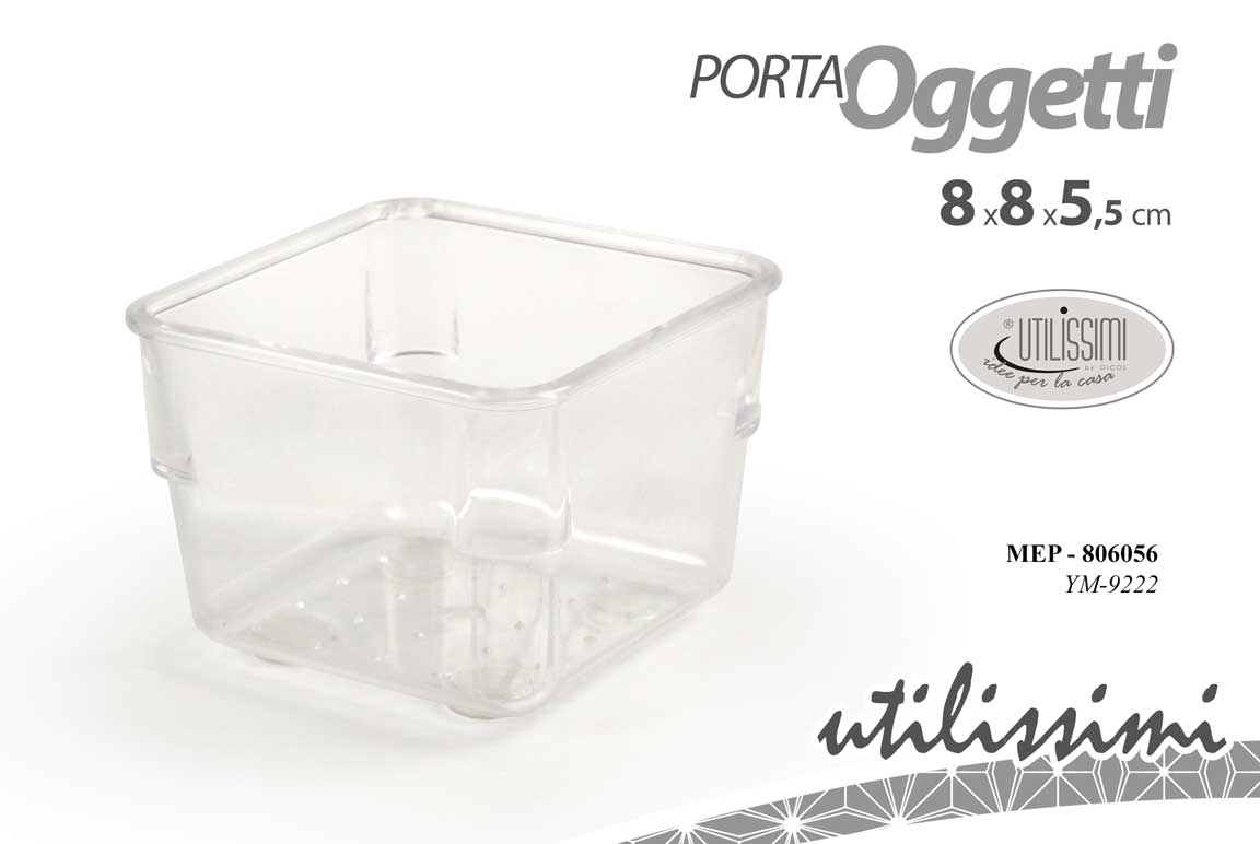 8025569806056 Organizzatore contenitore cassetti portaoggetti cucina ufficio trasparente 8x5,5 - immagine 1