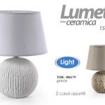 LAMPADA LUMETTO ABAT JOUR TAVOLO COMODINO BASE CERAMICA CLASSICA MODERNA 29*15cm