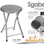 SGABELLO PIEGHEVOLE PORTATILE METALLO CASA VIAGGIO CAMPEGGIO PIC NIC ASS h45*30