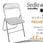 SEDIA Pieghevole METALLO Portatile IMBOTTITA CASA UFFICIO ATTESA PIC NIC