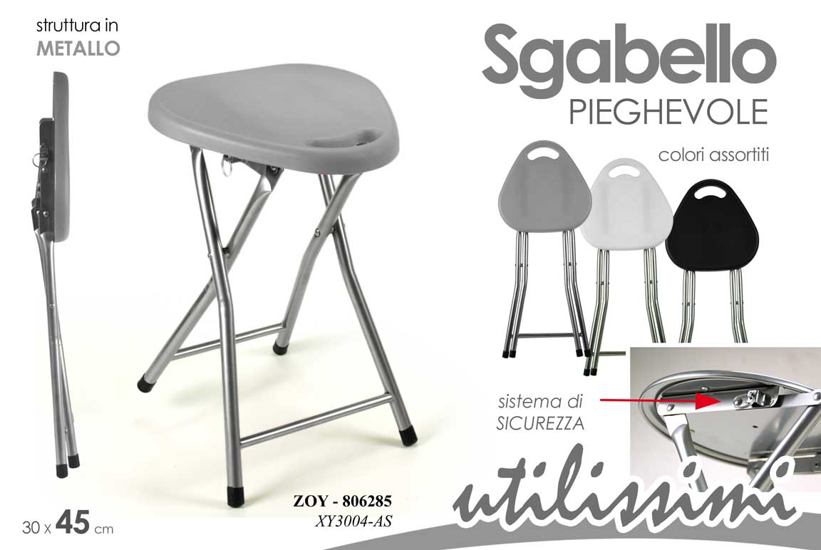 8025569806285 Sgabello pieghevole METALLO plastica SEDIA portatile PIC NIC bagno casa COLOR - immagine 1
