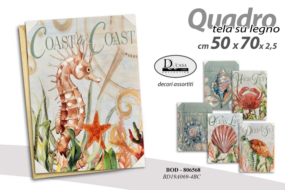 8025569806568 QUADRO STAMPA SU TELA Canvas LEGNO MARE VINTAGE VITA Marina ASSORT 50*70 cm - immagine 1