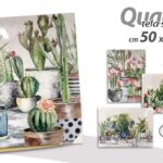 QUADRO STAMPA SU TELA Canvas LEGNO PIANTA PIANTE GRASSE VERDE ASSORTITI 50*70 cm