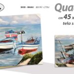 QUADRO STAMPA SU TELA Canvas LEGNO BARCHE BARCA VITA DI MARE ASSORT 45*45 cm