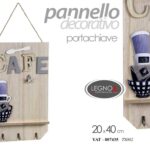 PORTA CHIAVI APPENDINO DA PARETE CAFFè CAFE PANNELO MURO LEGNO 40*24CM