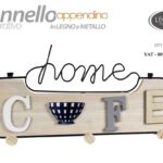 Appendino chiavi parete appendi tutto legno metallo home cafe vintage 44*19 cm