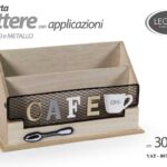 PORTA POSTA LETTERE TAVOLO LEGNO DOCUMENTI BAR BUSTINE ZUCCHERO CAFFè 30*10*17