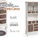 VETRINA MOBILE ANTICATO CREDENZA SALOTTO CUCINA ARMADIO LEGNO 172*70*35cm