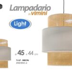 LAMPADARIO TRAFORATO a Sospensione SOFFITTO VIMINI TONDO SALOTTO CUCINA 45*44 CM