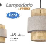 LAMPADARIO VIMINI BEIGE SALOTTO CUCINA SOFFITTO Lampada Sospensione 45*44 cm