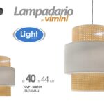 LAMPADARIO TRAFORATO a Sospensione SOFFITTO VIMINI TONDO SALOTTO CUCINA 40*44 CM
