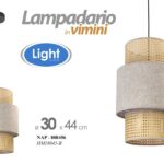 LAMPADARIO VIMINI BEIGE SALOTTO CUCINA SOFFITTO Lampada Sospensione 30*44 cm