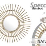 SPECCHIO DA PARETE NATURALE CORNICE LEGNO BAMBOO SPECCHIERA INGRESSO CASA 70 cm