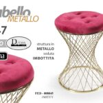 POUF SGABELLO ROSSO POGGIAPIEDI CLASSICO MODERNO POUFF GAMBE METALLO ORO 47*35
