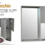 SPECCHIO BAGNO PARETE GRIGIO WENGè PENSILE SALOTTO ANTA LEGNO GRIGIO 53*12*H63