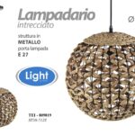 LAMPADARIO 40 cm INTRECCIATO BIANCO SALOTTO CUCINA SOFFITTO Lampada Sospensione