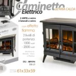 CAMINETTO ELETTRICO AD ARIA CALDA EFFETTO FIAMMA CON ANTE MAX 2000W 61*33*H59 CM