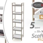 MOBILE Scaffale 5 RIPIANI BIANCO Casa Ufficio Bagno LEGNO 33*30*130CM