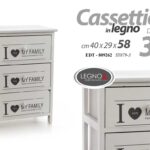 CASSETTIERA SLIM SALVASPAZIO CASSETTI CUCINA BAGNO LEGNO I LOVE FAMILY h58*40*29