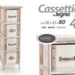 MOBILETTO CASSETTIERA SALVASPAZIO 4 CASSETTI LEGNO CLASSICO MODERNO 80*26*32