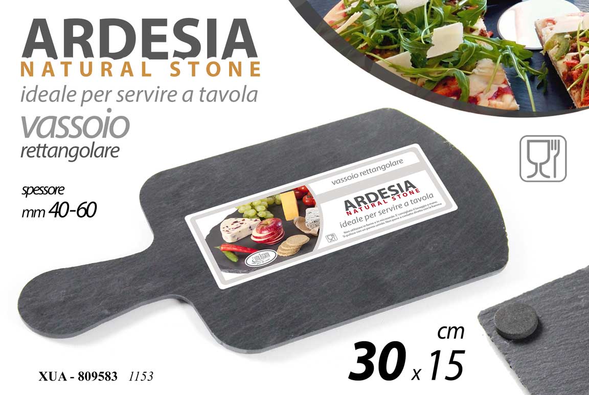 8025569809583 Vassoio tagliere portata piatto aperitivo antipasti pietra ardesia sushi 30*15 - immagine 1