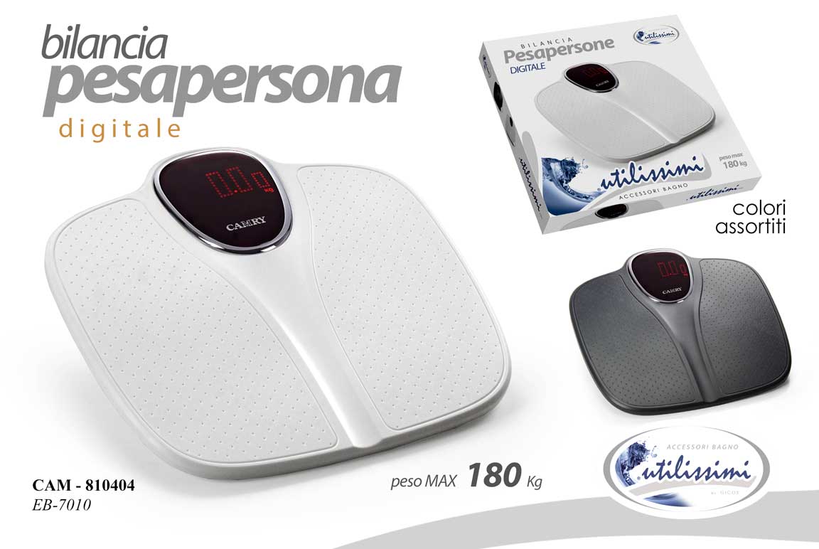 8025569810404 Bilancia pesapersone digitale bagno precisa fitness ergonom moderna 180kg ass - immagine 1