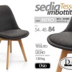 SEDIA SALOTTO SALA PRANZO ATTESA IMBOTTITA MODERNA DESIGN TESSUT GRIGIO 54*48*84