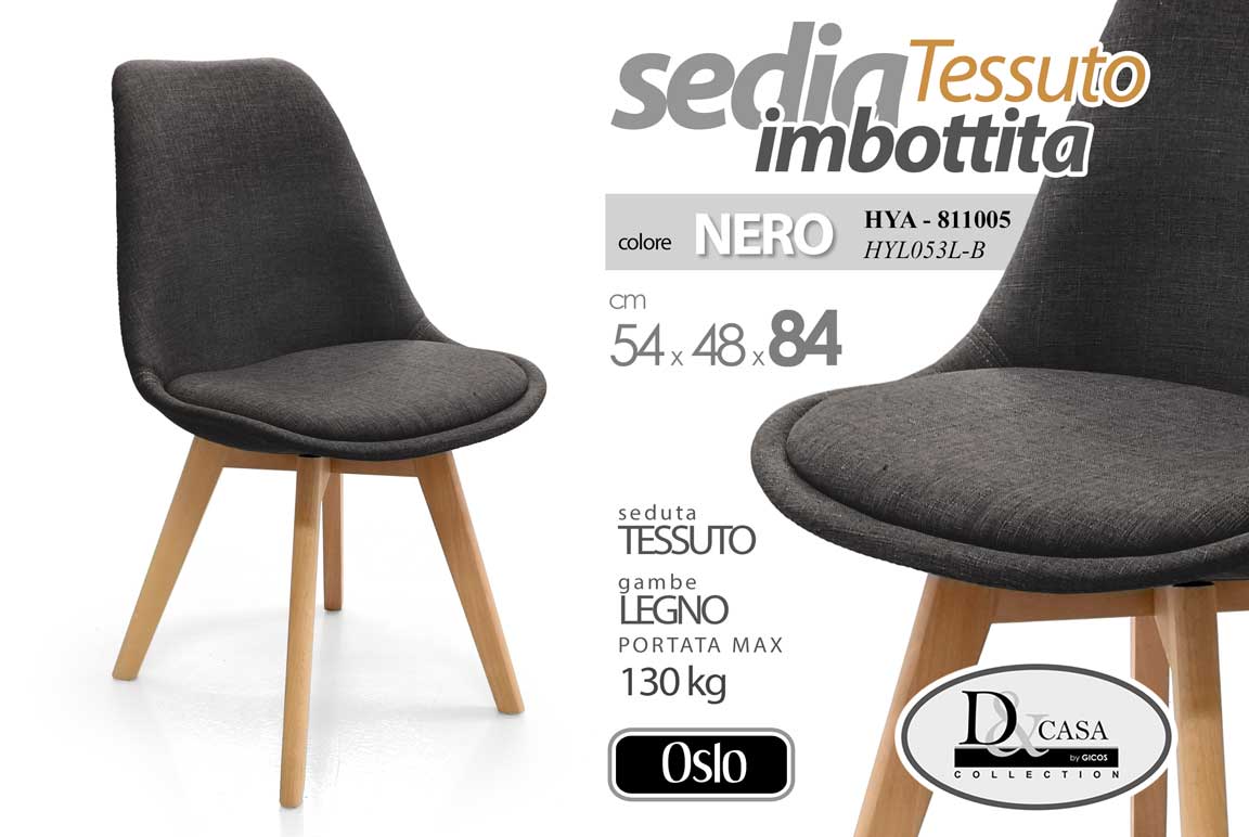 8025569811005 SEDIA SALOTTO SALA PRANZO ATTESA IMBOTTITA MODERNA DESIGN TESSUT GRIGIO 54*48*84 - immagine 1