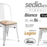 SEDIA ROBUSTA Metallo Pesante SEDUTA LEGNO Design Industriale Shabby Chic 86 cm