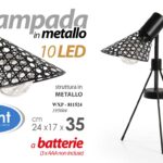 LAMPADA LUMETTO 10 LED ABAT JOUR DA TAVOLO COMODINO PIANTANA METALLO 35 cm