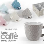 Set 6 tazzine tazze caffè moderne porcellana linea color pastello 100 cc