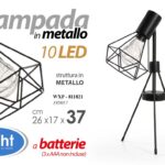 LAMPADA LUMETTO 10 LED ABAT JOUR DA TAVOLO COMODINO PIANTANA METALLO 37*26 cm