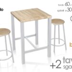 TAVOLO PENISOLA COLAZIONE QUADRATO LEGNO METALLO TAVOLINO 2 SGABELLI BIANCO