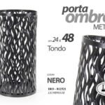PORTAOMBRELLI METALLO TRAFORATO CONTENITORE Design MODERNO Salvagoccia NERO 48cm
