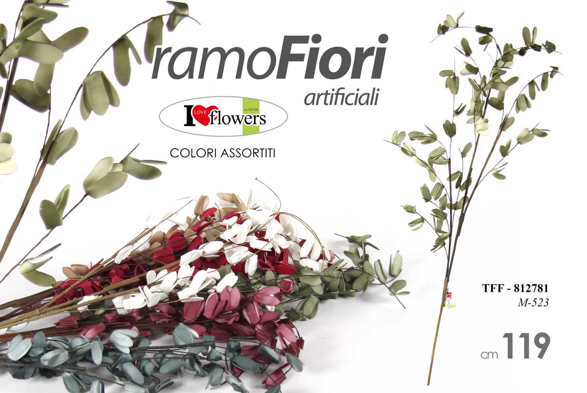 8025569812781 RAMETTO RAMO FIORI 119 CM FIORE FINTO STELO DECORATIVO ARTIFICIALE FASCIO COLOR - immagine 1