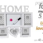 CORNICE PORTA FOTO 46*38*2,3 CM MULTIPLO 5 POSTI CON LAVAGNA E LUCI DA PARETE