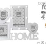 CORNICE PORTA FOTO 36*27*3,5 CM MULTIPLO 4 POSTI CON LUCE HOME MODERNO DA PARETE