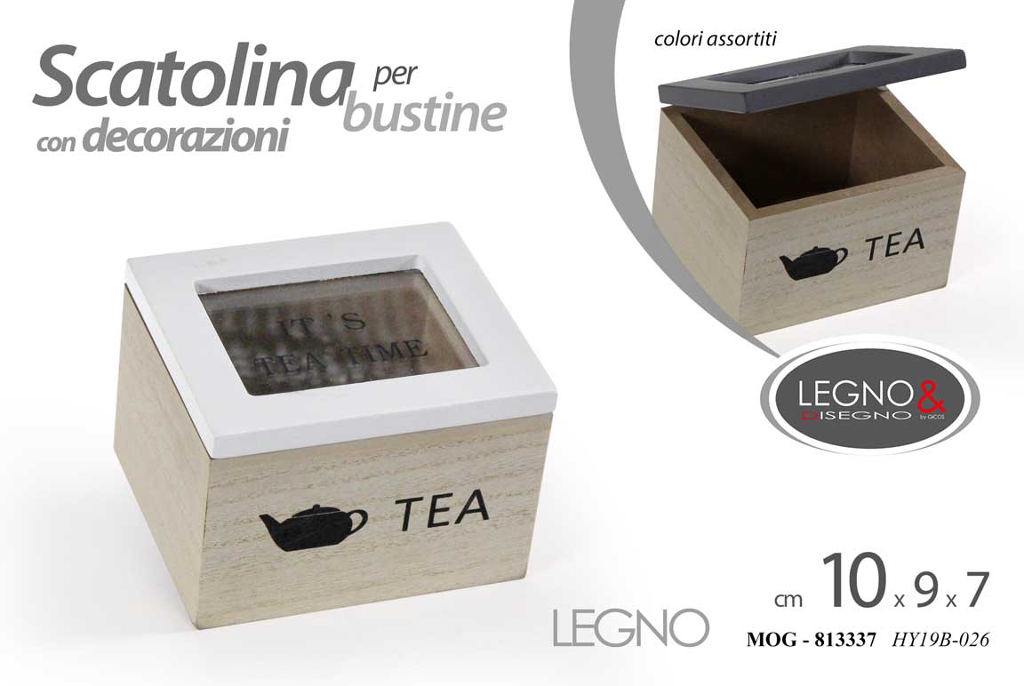 8025569813337 SCATOLA BUSTINE THE Tè TE CIALDE CAFFè SCATOLINA COFANETTO CONTENITORE 10*9*7 cm - immagine 1