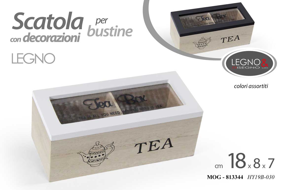 8025569813344 SCATOLA PORTA BUSTINE THE TE TISANE TEA CIALDE CAFFè SCATOLINA COFANETTO 18*8*7 - immagine 1