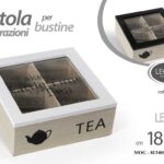 COFANETTO SCATOLA PORTA BUSTINE SCATOLINA THE Tè TE TISANE TEA CIALDE 18*18*7 cm