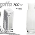 CARAFFA BOTTIGLIA VETRO TRASPARENTE ACQUA BEVANDE TAVOLA DESIGN MODERNO 700 ML