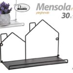 MENSOLA CASA CASETTE BACHECA PARETE SOSPESA METALLO CLASSICO MODERNO 30*16*12CM