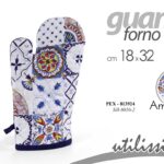 Guanto forno presina amalfi blu bianco mediterraneo cucina imbottito 32*18 cm