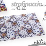 Strofinaccio canovaccio copriforno cucina bianco blu mediterraneo tessuto 60*40