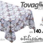 Tovaglia rettangolare azzurra moderna cucina stile mediterraneo tessuto 140*180